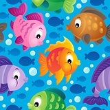 Fish theme seamless background 2
