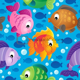 Fish theme seamless background 2