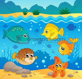 Underwater ocean fauna theme 4