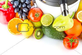 Juicing machine, fresh fruits and vegetables