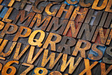 letterpress alphabet abstract