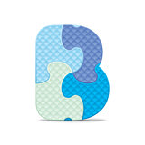 Vector letter B written with alphabet puzzle