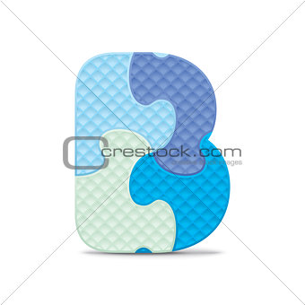 Vector letter B written with alphabet puzzle