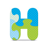 Vector letter H written with alphabet puzzle
