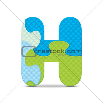 Vector letter H written with alphabet puzzle