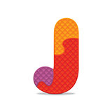 Vector letter J written with alphabet puzzle