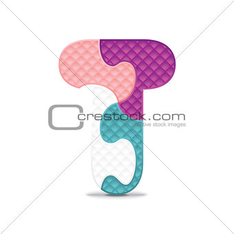 Vector letter T written with alphabet puzzle