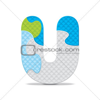 Vector letter U written with alphabet puzzle