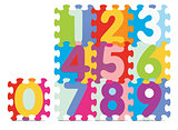 Vector numbers written with alphabet puzzle