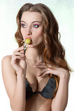 sexy woman with lollipop