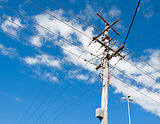 Australian electricity grid with power pole