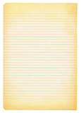 yellowed notebook paper
