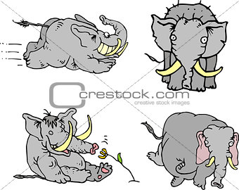 Comic elephant athletes