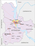 Map of Kiev Oblast and city of Kiev