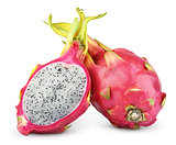 Dragon fruit or pitaya isolated on white