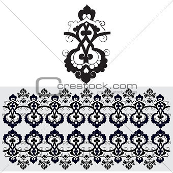 black oriental ottoman design thirty-one