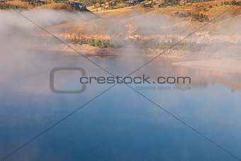 foggy morning on a lake