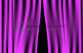 Luxury creases purple curtain and many shadows (vector)