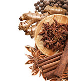 Spices On A White Background 