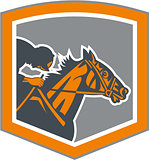 Jockey Horse Racing Shield Retro
