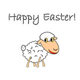 A funny cartoon Easter sheep
