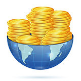 Earth with Gold Coins
