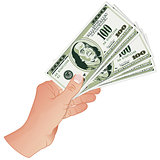 Hand with Dollar Banknotes