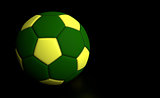 Soccer Ball Black Background Yellow and Green
