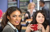 Two Businesswomen in Cafe