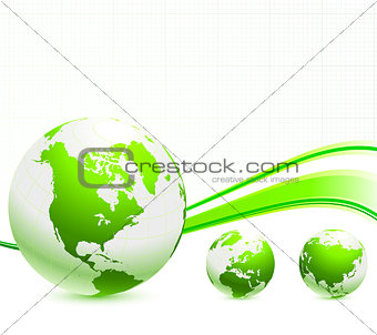 Globe on Nautre Green Background