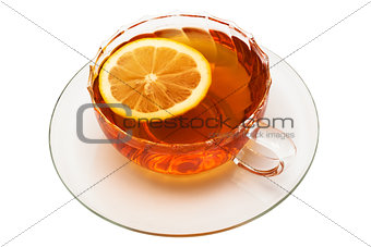 glass cup with tea 