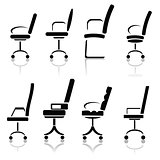 silhouettes of office chairs