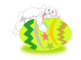 Easter egg with sleeping rabbit