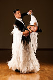  Professional ballroom dance couple preform an exhibition dance 