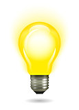 Glowing yellow light bulb as inspiration concept