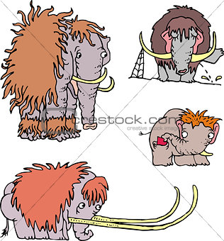 Cute funny mammoth cartoons