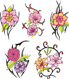tribal flower tattoos
