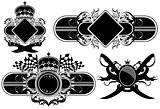 set of ornamental labels