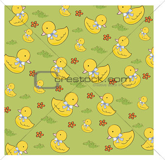 seamless background with  rubber duck