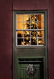 Lit Christmas tree window