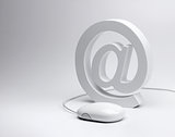 E-mail @ sign and computer mouse