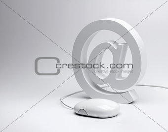 E-mail @ sign and computer mouse