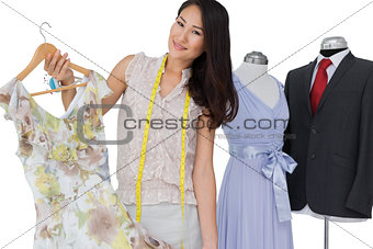 Portrait of a female fashion designer and clothing