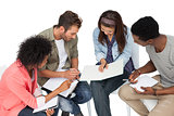 Group of casual young people in meeting