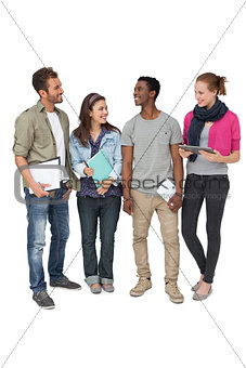 Casual people with documents and digital table