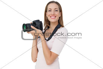 Portrait of a beautiful female photographer