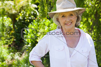 Smiling mature woman at the park