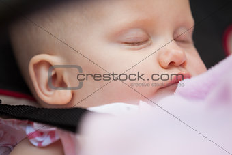 Cute baby sleeping with eyes closed