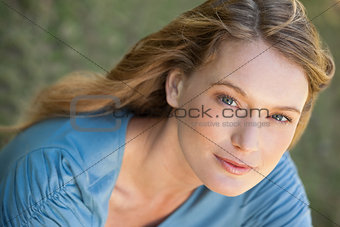 Close-up portrait of a beautiful relaxed woman