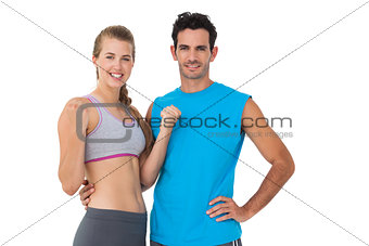 Portrait of a happy sporty young couple
